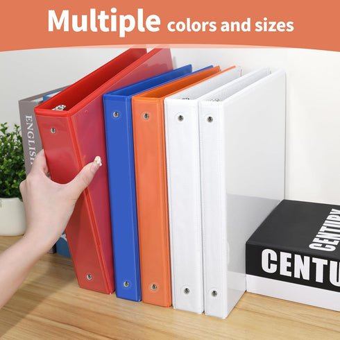 SUNEE 3 Ring Binder 1 Inch, 6 Pack Clear View PVC-Free Binders for School or Office Supplies, Classic 6 Colors
