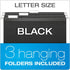 Pendaflex Portable File Box, Frosted White with Hinged Lid and 3 Black Letter Size Hanging Folders Included