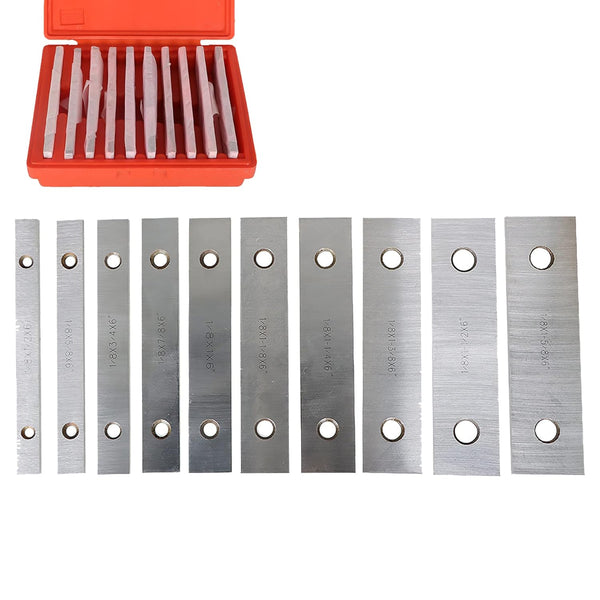10 Pair 1/8 x 6 Matched Parallel Bar, 0.0002 Parallelism, 1/2 to 1-5/8 Alloy Steel Machinist Thin Parallel Tool Set