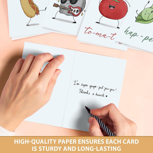 Set 20 Premium Funny Thank You Cards, Teacher Appreciation Cards with Envelopes, Cute Thank You Notes for Kids Student