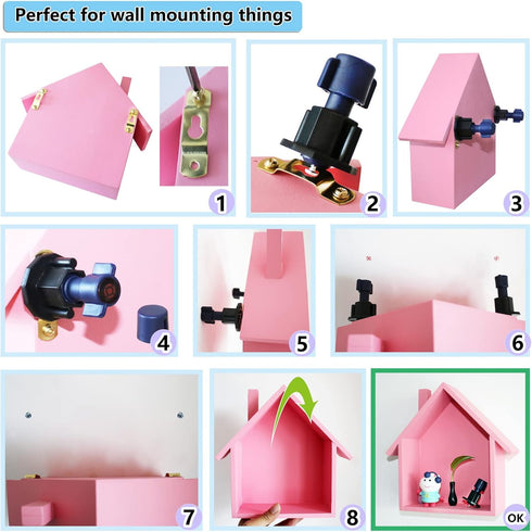 Picture Hanging Kit - Picture Keyhole Fastener Tool & Hardware Screws, 138 Pack for Wall Mounting and Mirror Hanging