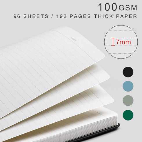 EMSHOI Lined Journal Hardcover Notebook 8.5 x 11-192 Pages A4 Large College Ruled Notebooks for Work, 100gsm Thick Leather Journals for Women Men Writing Journaling, Black by EMSHOI