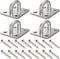 4 Pcs 2 x 1.6 Inch 304 Stainless Steel Ceiling Hooks Pad Eyes Plate Marine Hardware Hooks with Screws
