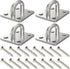 4 Pcs 2 x 1.6 Inch 304 Stainless Steel Ceiling Hooks Pad Eyes Plate Marine Hardware Hooks with Screws