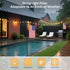ShineU 2 Pack 10 String Light Poles - Ft Patio Heavy Metal Lighting Posts, Adjustable Outdoor Stand with Fork
