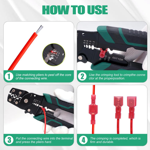 Twidec 210PCS Nylon Spade Connectors Kit - 22-10 Gauge Male and Female Wire Spade Terminal Quick Disconnect Fully