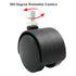 4pcs 1.5 Inch Swivel Caster Wheels, Black Nylon M8 Threaded Stem, Heavy Duty Replacement for Furniture