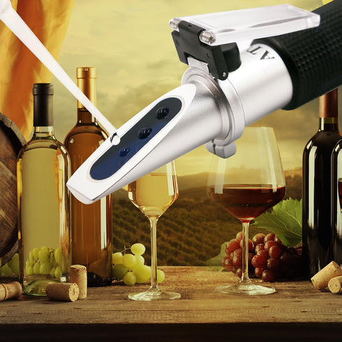 Brix Refractometer with Dual Scale - Specific Gravity & Brix, High Precision Handheld Refractometer Hydrometer with ATC