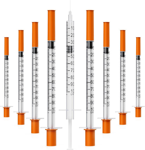 1ml/cc Syringe with Needle, 30 Gauge 1/2 inch Disposable Lab Supplies, Individually Wrapped, Pack of 25