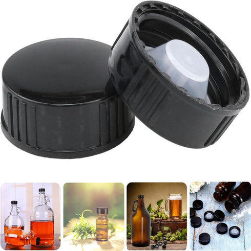 16 Pcs Growler Caps 28mm - Black Phenolic Caps for Glass and Plastic Bottle Lids, Daily Chemicals, Food