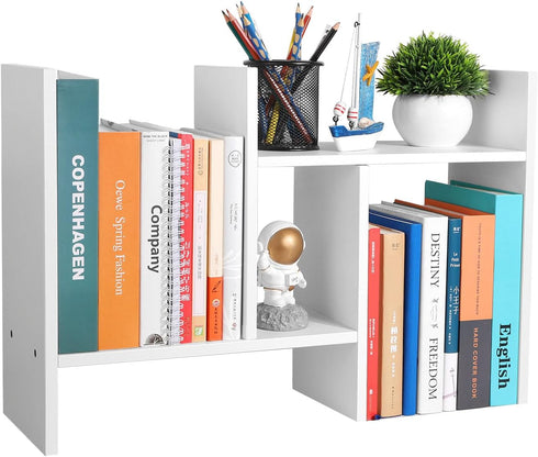 CITLOW Desktop Shelf Organizer - Adjustable Wood Desktop Bookshelf, Table Top Shelves,