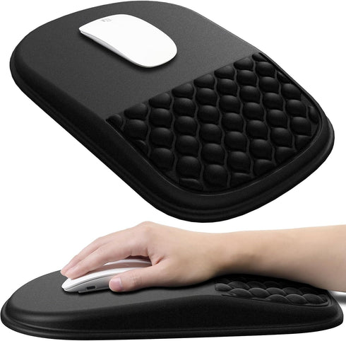 JIKIOU Ergonomic Mouse Pad Wrist Support with Massage Design, Memory Foam Wrist Rest