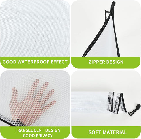 Vuzvuv 22Pcs Large Mesh Zipper Pouch, A3 Size 16.9"x12", Plastic Document Bag with Label Sticker for School Travel