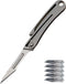 Titanium Keychain Knife with 10 Replaceable Razor Blades, Mini Folding Scalpel Pocket Knife