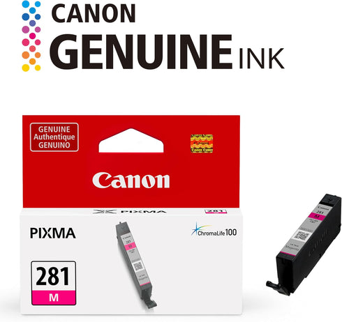 Canon CLI-281 Genuine Magenta Ink Tank, Compatible with TR8520, TS9120, TS8120, TS6120, TS9521C/a Series