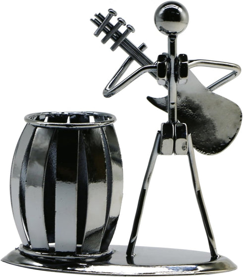 Guitar Pen Holder, Creative Desktop Accessories, Multipurpose Metal Desk Pencil Holder for Gifts and Office