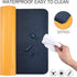Dual Sided Leather Desk Pad (35.4 x 17"), Waterproof Office Mat, PU Mouse Pad, Desk Protector Cover (Blue/Yellow)