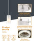 1-Light KP-506 AKEZON Pendant Light, Indoor Glass Hanging Light Fixture, Adjustable Height, Brushed Nickel Finish