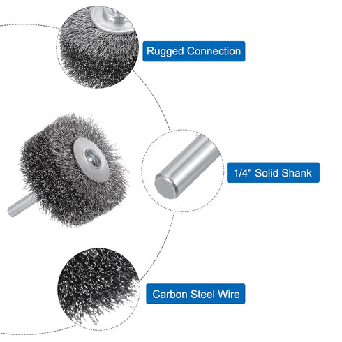uxcell 2PCS Wire Wheel Brush for Drill Attachment, 2" Carbon Steel for Cleaning Rust Stripping