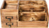 Liry Products Rustic Wooden Desktop Organizer, Brown Tabletop Storage Cabinet with 2 Tier Drawers, Multiple Compartments