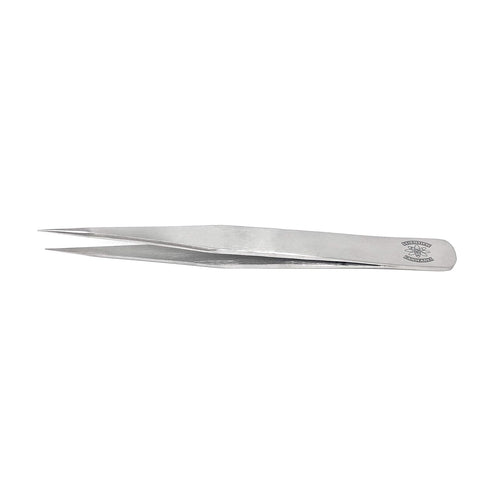 Boley Style Stainless Steel Lab Forceps with Straight Strong Pointed Tips (5 in.)
