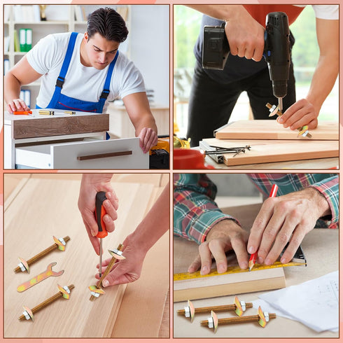 12 Set Countertop Fasteners Connector 5/16" x 3-1/2" Butcher Block Hardware Table Joint Connector Kit