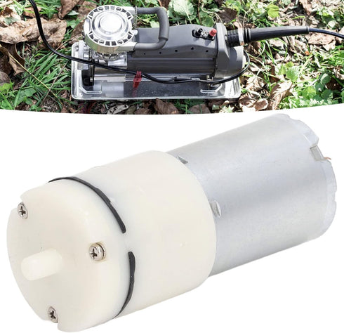 Miniature Vacuum Pump, Micro Air Pump DC Diaphragm Pump with 90 Degree Angle Ports, White