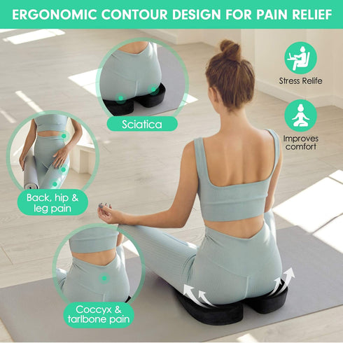 UYJ Cushion,Tailbone,Sciatica,Lower Seat Cushion for Office Chair,Memory Foam Seat Back Pain Relief,Chair Cushion