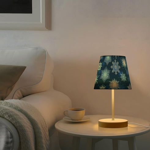 Kcldeci Snowflakes Blue Bedside Table Lamp for Bedroom Farmhouse Lamps for Living Room Night Light for End Table