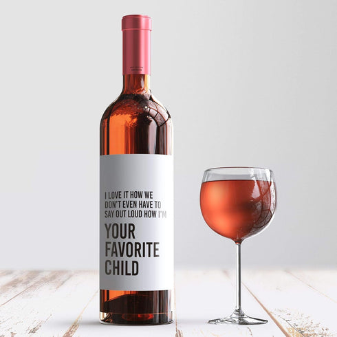 Funny Mother's Day Custom Wine Label & Card - Mom Inspired Bottle Decal & Greeting Card from Her Favorite Child