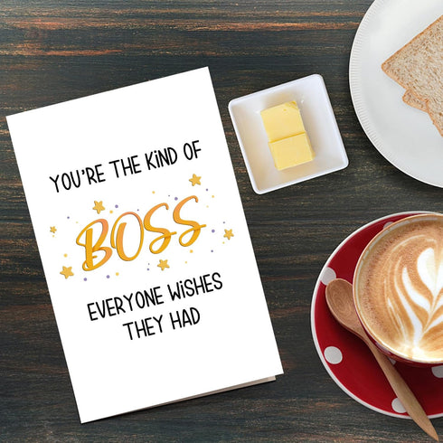 Qiliji Funny Birthday Card for Boss Manager, Thank You Card for Bosses, Bosses Day Card for Men Women, You're The Boss