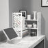 MASAKA B&W Desktop Organizers with Shelves, Adjustable WPC Display Shelf for Office Desk, Makeup Shelf, White