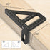 Metric 3D Multi-Angle Measuring Ruler, 45/90 Degree Aluminum Alloy Woodworking Square Protractor Tool