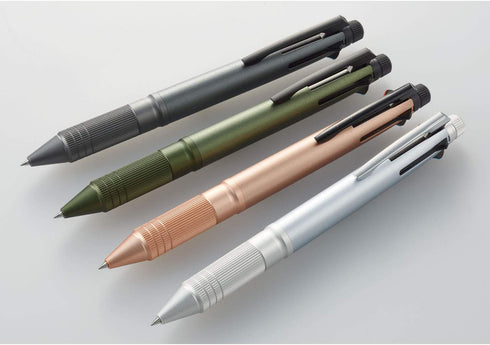 uni Jetstream 4&1 Metal Edition - 0.5mm Ballpoint Pen (Black, Red, Blue, Green) & Mechanical Pencil, Gun Metallic