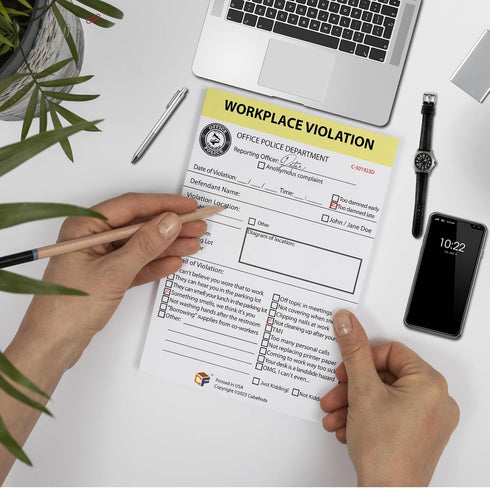Cubefinds Office Workplace Violation Notice, Funny Workplace Police Message for Coworkers, Self-Adhesive Sticky