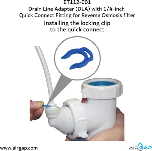 Drain Line Adapter (DLA) with 1/4-inch Quick Connect Fitting for Reverse Osmosis filter