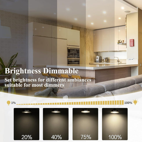 DiCUNO MR16 LED Bulb Dimmable, 60W Equivalent, 4000K Natural White, GU5.3 Base, 6W, 40 Degree Beam Angle, 6 Pack