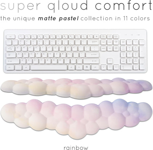 Qloud Cloud Wrist Rest for Keyboard – Rainbow Cloud Palm Rest Pad – Gaming Wrist Rest for Computer Keyboard