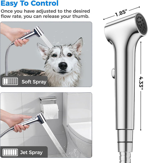 Set, Handheld Bidet Sprayer for Toilet, Hurran New Premium Muslim Shower Toiletbidet Cloth Diaper Sprayer Precise