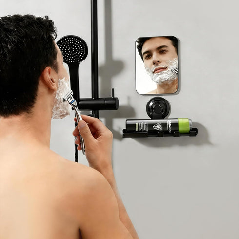 DELITON Suction Razor Holder for Shower Wall, Powerful Suction Hooks for Towel, Loofah, Razor, Reusable Shower Hooks