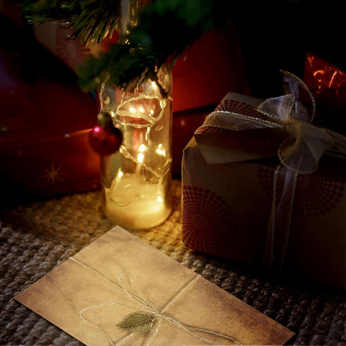 PATIKIL Vintage Gift Card Envelopes Set - 24 Set 150 G V Flap Christmas Card Envelope with Accessories