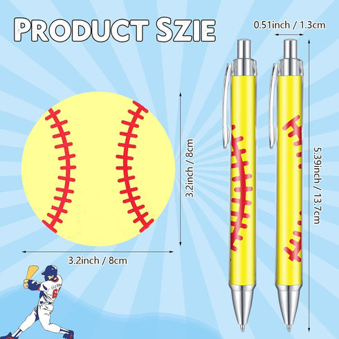 Yeaqee 32 Pcs Softball Party Favors Include 16 Pcs Softball Ballpoint Pens Black Ink Baseball Pens16 Pcs Softball Sticky Note Pad Softball Gifts Bulk for Office Home School Sports Fan Gifts Supplies