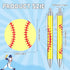 Yeaqee 32 Pcs Softball Party Favors Include 16 Pcs Softball Ballpoint Pens Black Ink Baseball Pens16 Pcs Softball Sticky Note Pad Softball Gifts Bulk for Office Home School Sports Fan Gifts Supplies