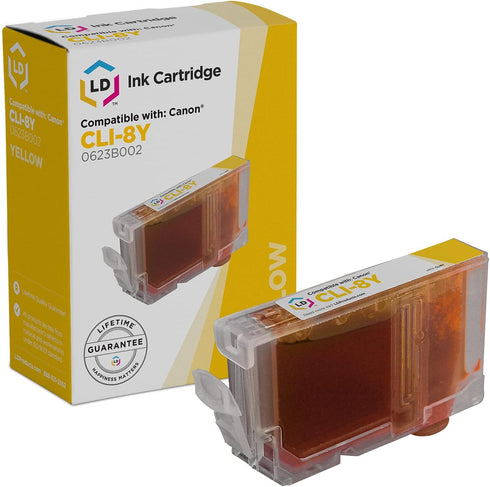 LD Products Canon CLI8Y Ink Cartridge Replacement, Single Yellow, Compatible with Printers 6500, IP3300, IP3500,