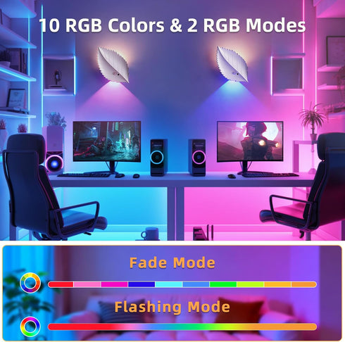 DEXULESA 10 3 Dimmable (1 Pack) Motion Sensor Wall Light with Remote Control, RGB and Colors Wireless Wall Sconces