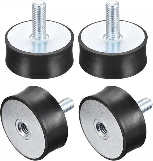uxcell Rubber Mounts - 4pcs M10 Male/Female Vibration Isolator Shock Absorber for Garage Motor Air Compressor