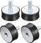 uxcell Rubber Mounts - 4pcs M10 Male/Female Vibration Isolator Shock Absorber for Garage Motor Air Compressor