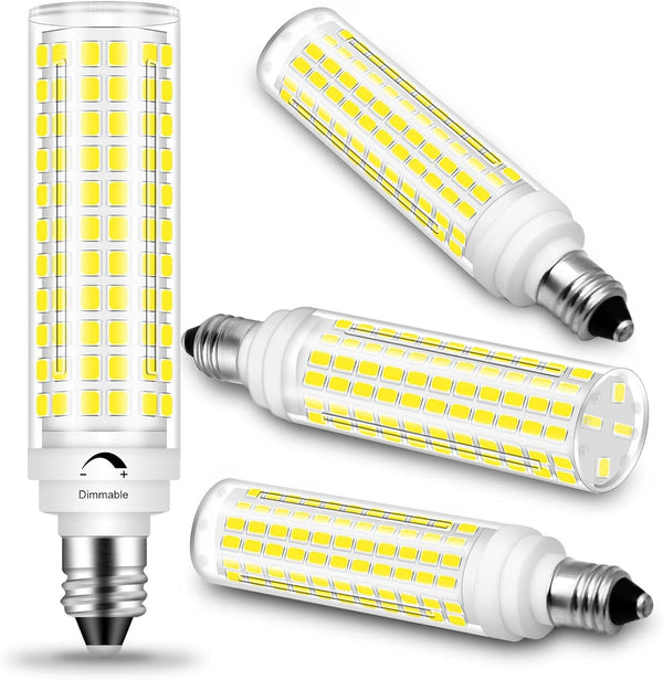 E11 Dimmable LED Bulb, 4 Pack - 100W Halogen Equivalent, 10W 1000LM Daylight White 6000K