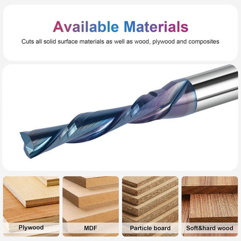 1/4 Inch 3/16 Inch SpeTool Shank Downcut Spiral Router Bit Cutting Diameter, TAC Coated CNC Router Bits End Mill