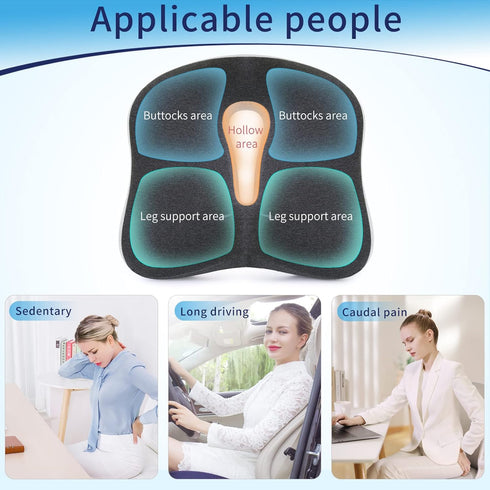Tailbone Memory Foam Seat Chair Cushion for Relieves Back Sciatica Pain Pain Coccyx Degenerating Disc Orthopedic